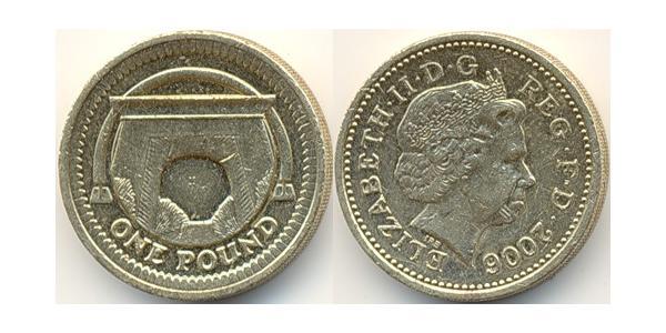 1 Pound Regno Unito (1922-) Ottone/Nichel Elisabetta II (1926-2022)