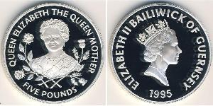 1 Pound Guernsey Plata 