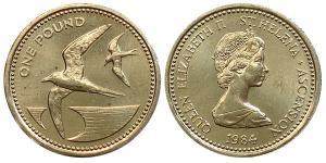 1 Pound Isla Ascensión / Santa Helena (1981 - ) Plata Isabel II (1926-2022)