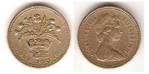 1 Pound United Kingdom (1922-) Tin/Aluminium/Copper/Zinc Elizabeth II (1926-2022)