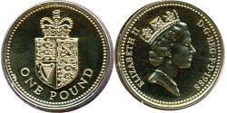 1 Pound Vereinigtes Königreich (1922-)  Elizabeth II (1926-2022)