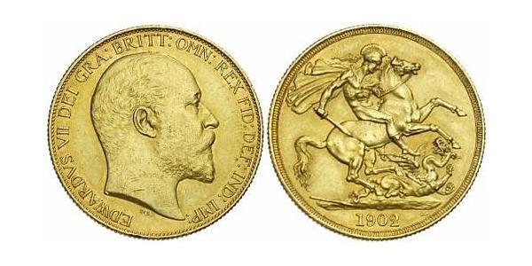 1 Pound 大不列颠及爱尔兰联合王国 (1801 - 1922) 金 爱德华七世 (1841-1910)