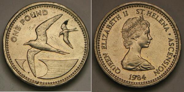 1 Pound 圣赫勒拿岛 / 阿森松岛 銀 伊丽莎白二世 (1926-2022)