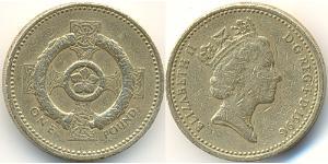 1 Pound United Kingdom (1922-) 黃銅/镍 伊丽莎白二世 (1926-2022)