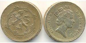 1 Pound United Kingdom (1922-) 黃銅/镍 伊丽莎白二世 (1926-2022)