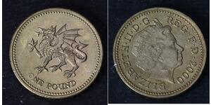 1 Pound United Kingdom (1922-) 黃銅/镍 伊丽莎白二世 (1926-2022)