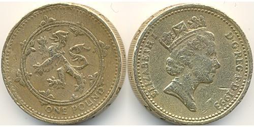 1 Pound United Kingdom (1922-) 黃銅/镍 伊丽莎白二世 (1926-2022)