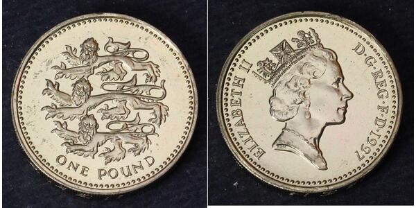 1 Pound United Kingdom (1922-) 黃銅/镍 伊丽莎白二世 (1926-2022)