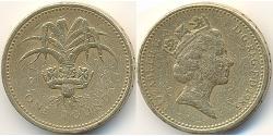 1 Pound United Kingdom (1922-) 黃銅/镍 伊丽莎白二世 (1926-2022)