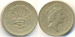 1 Pound United Kingdom (1922-) 黃銅/镍 伊丽莎白二世 (1926-2022)
