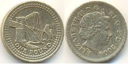 1 Pound United Kingdom (1922-) 黃銅/镍 伊丽莎白二世 (1926-2022)