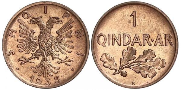 1 Qindarka Albania Bronze 