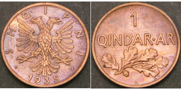 1 Qindarka Albanie Bronze 