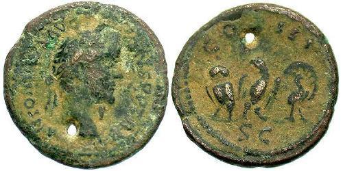 1 Quadrans Roman Empire (27BC-395) Bronze Antoninus Pius  (86-161)