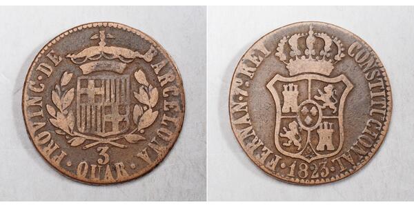 1 Quarto Spain Copper Ferdinand VII of Spain (1784-1833)