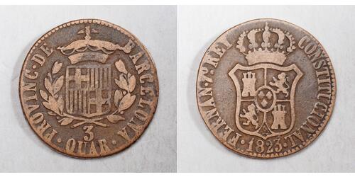 1 Quarto Spanien Cuivre Ferdinand VII d