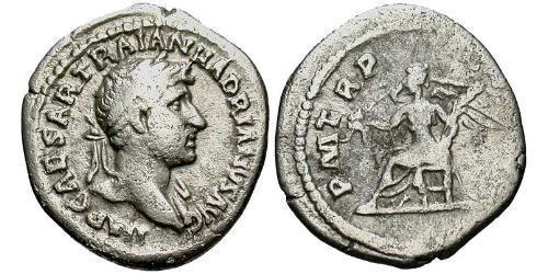 1 Quinarius Roman Empire (27BC-395) Silver Hadrian  (76 - 138) 