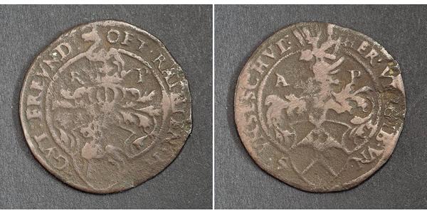 1 Raitpfennig 波希米亚 銅 Ferdinand I, Holy Roman Emperor(1503-1564)