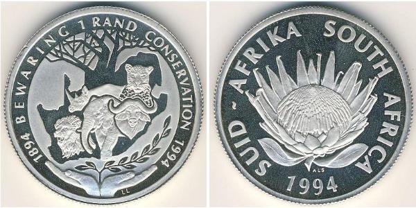 1 Rand Sudáfrica Plata 