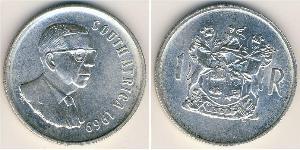 1 Rand South Africa 銀 