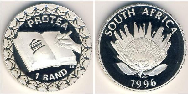1 Rand South Africa 銀 