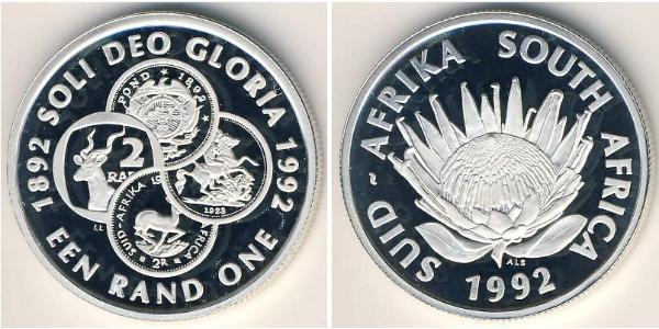 1 Rand South Africa 銀 
