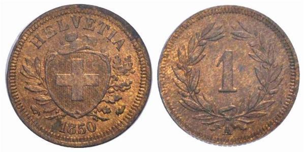 1 Rappen Switzerland Bronze 