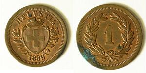 1 Rappen Svizzera Bronzo 