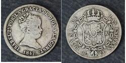 1 Real Spagna Argento Isabella II of Spain (1830- 1904)