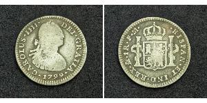 1 Real Vicereame della Nuova Spagna (1519 - 1821) Argento Carlo IV di Spagna (1748-1819)