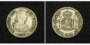 1 Real Vicereame della Nuova Spagna (1519 - 1821) Argento Carlo IV di Spagna (1748-1819)