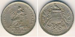 1 Real República de Guatemala (1838 - ) Silber 