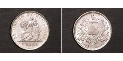 1 Real República de Guatemala (1838 - ) Silber 