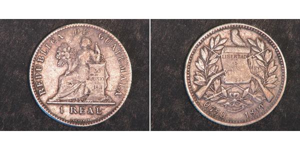 1 Real República de Guatemala (1838 - ) Silber 