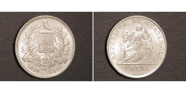 1 Real Republic of Guatemala (1838 - ) Silver 