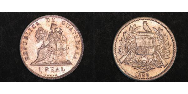 1 Real Republic of Guatemala (1838 - ) Silver 