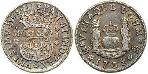 1 Real Spanish Mexico  / Kingdom of New Spain (1519 - 1821) Silver Philip V of Spain(1683-1746)