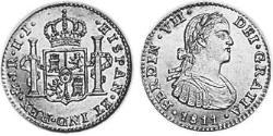 1 Real 新西班牙總督轄區 (1535 - 1821) 銀 费尔南多七世 (1784 - 1833)