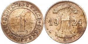 1 Reichpfennig / 1 Pfennig República de Weimar (1918-1933) Bronce 