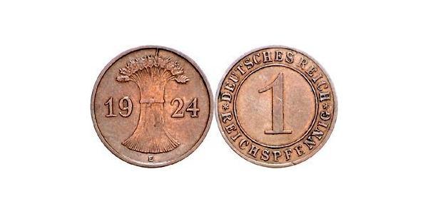 1 Reichpfennig / 1 Pfennig República de Weimar (1918-1933) Bronce 