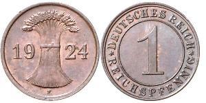 1 Reichpfennig / 1 Pfennig Weimar Republic (1918-1933) Bronze 