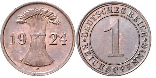 1 Reichpfennig / 1 Pfennig Weimar Republic (1918-1933) Bronze 