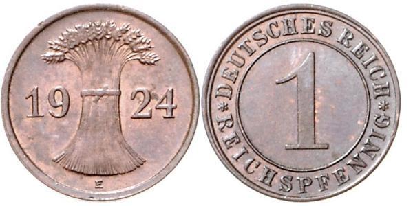 1 Reichpfennig / 1 Pfennig Repubblica di Weimar (1918-1933) Bronzo 