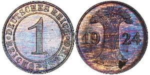 1 Reichpfennig / 1 Pfennig 魏瑪共和國 (1919 - 1933) 青铜 