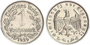 1 Reichsmark Germania nazista (1933-1945) Nichel 