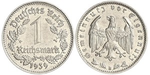 1 Reichsmark Germania nazista (1933-1945) Nichel 