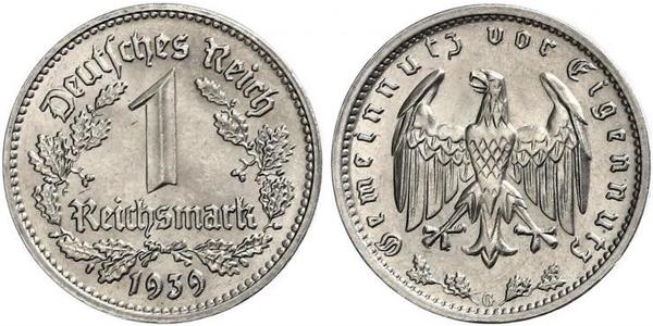 1 Reichsmark Germania nazista (1933-1945) Nichel 