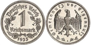 1 Reichsmark Deutsches Reich (1933-1945) Nickel 