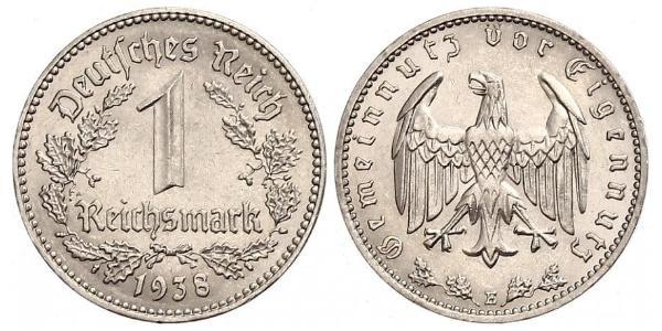 1 Reichsmark Nazi Germany (1933-1945) Nickel 