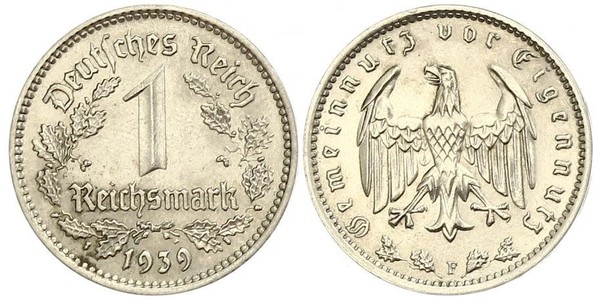 1 Reichsmark Nazi Germany (1933-1945) Nickel 